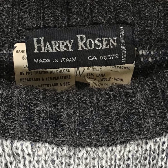 Harry Rosen Vintage Golf Sweater Wool Alpaca Blend Knit Crew Neck Men's Medium - Picture 5 of 11